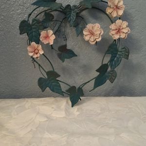 Wrought iron heart shaped wreath